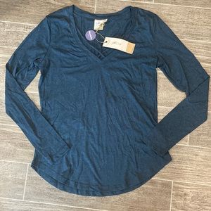 NWT Womens White Crow Long Sleeve Erin Crossroad Top